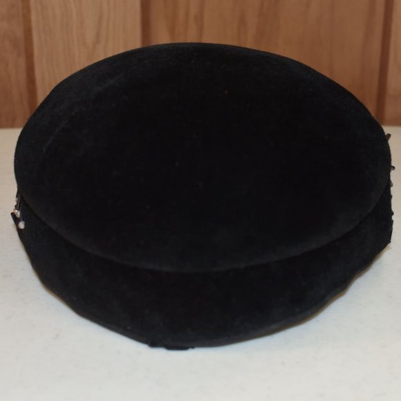 Vintage Biak Black Cocktail Hat Rhinestones Faux Pearls Juliet Cap Made in Italy - Picture 6 of 13